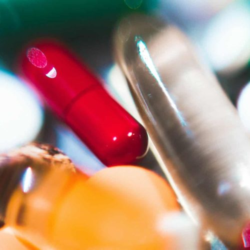 a close up of a bunch of pills Probiotics